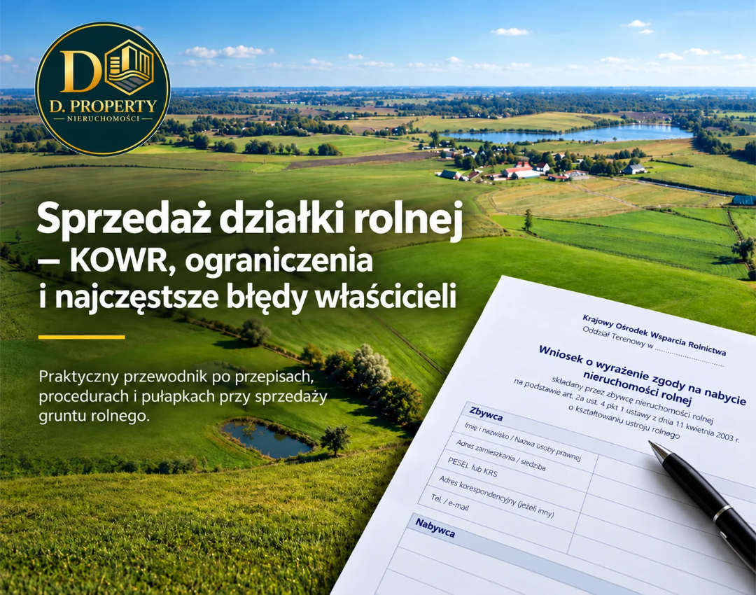 Sprzedaż działki rolnej – KOWR, ograniczenia, prawo pierwokupu i najczęstsze błędy właścicieli